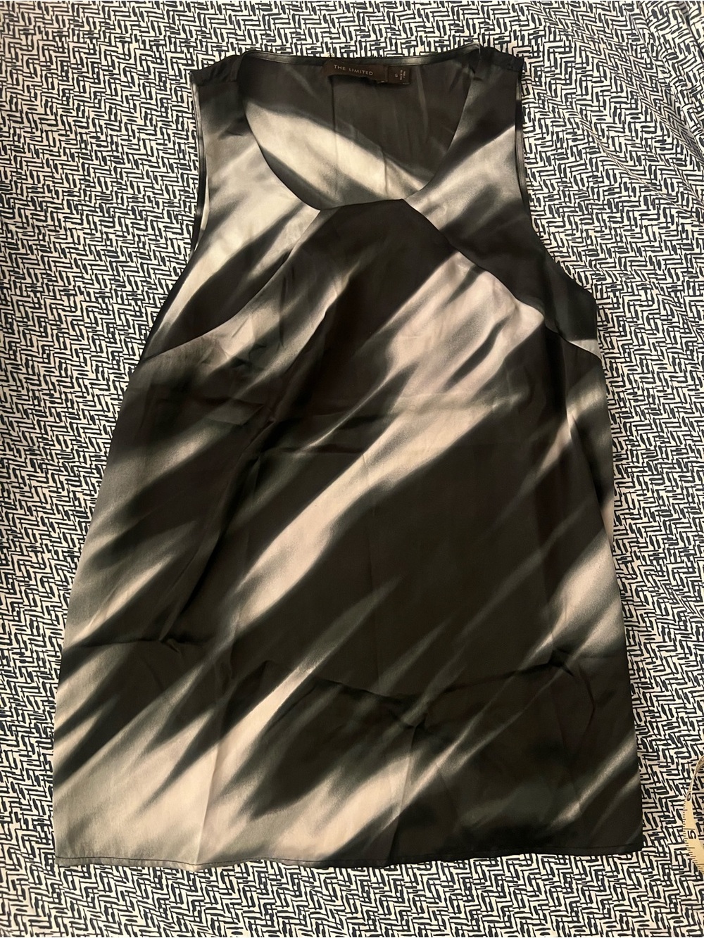 Women’s Small The Limited Black Satin Sleeveless Shift Top